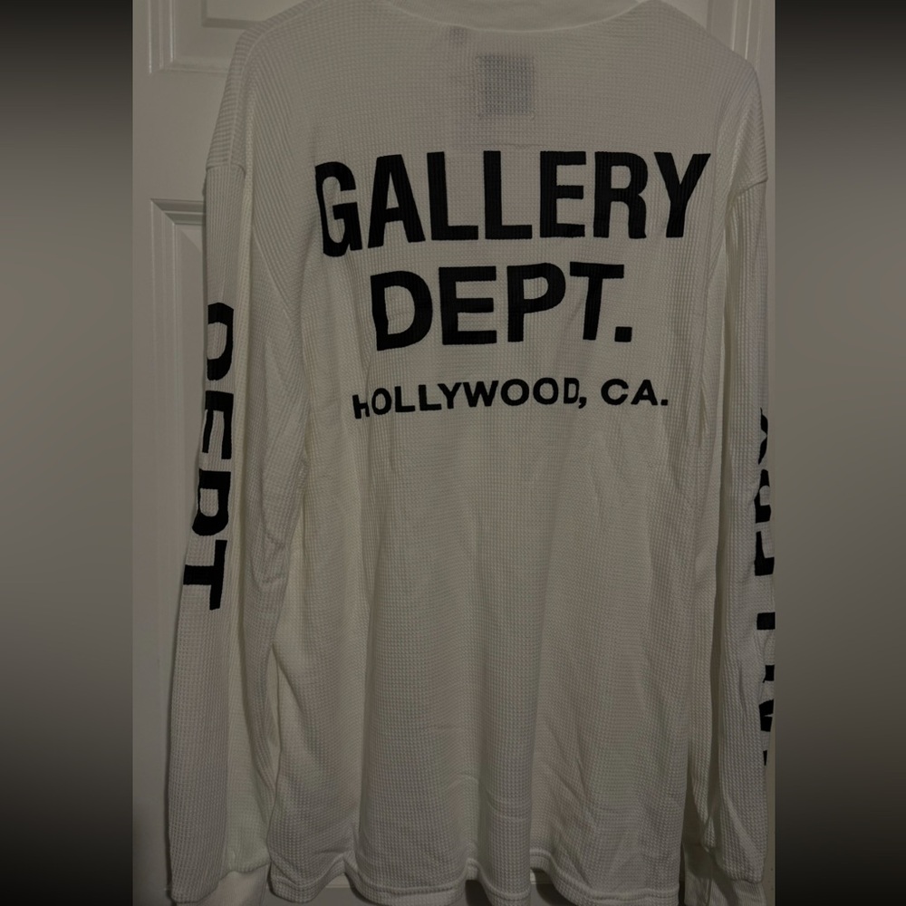 Gallery Dept White Long Sleeve Tee with Bold Text